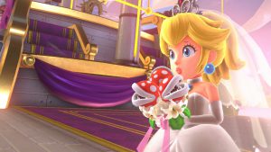 Die schöne Prinzessin Peach wartet auf ihre Rettung